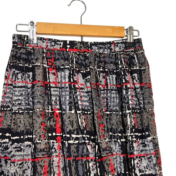 Vintage Artsy Midi Skirt Indie Prep Teacher Academic Plaid Cyber Goth Size XS - Picture 3 of 6